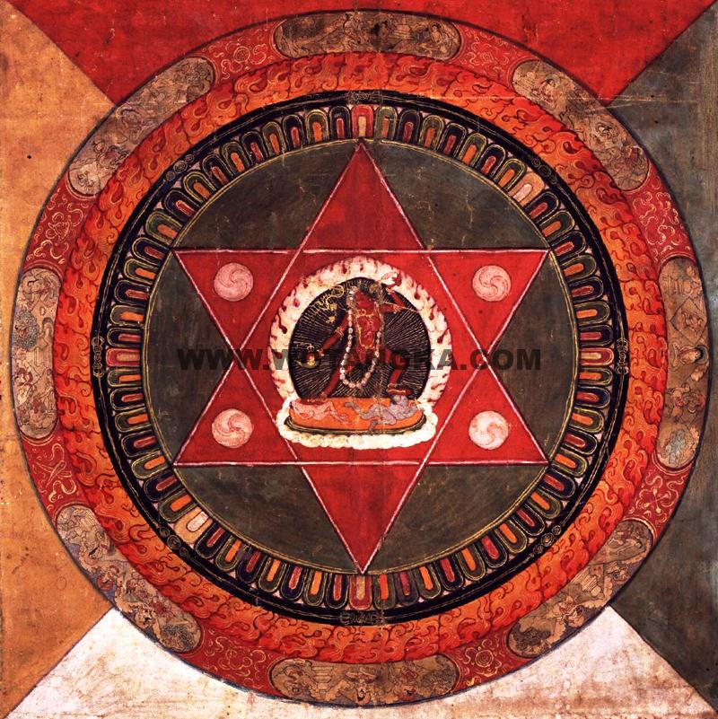 沃唐卡编号AC29533：[曼荼罗] 那若卡居空行母 (Mandala Naro Khechari)