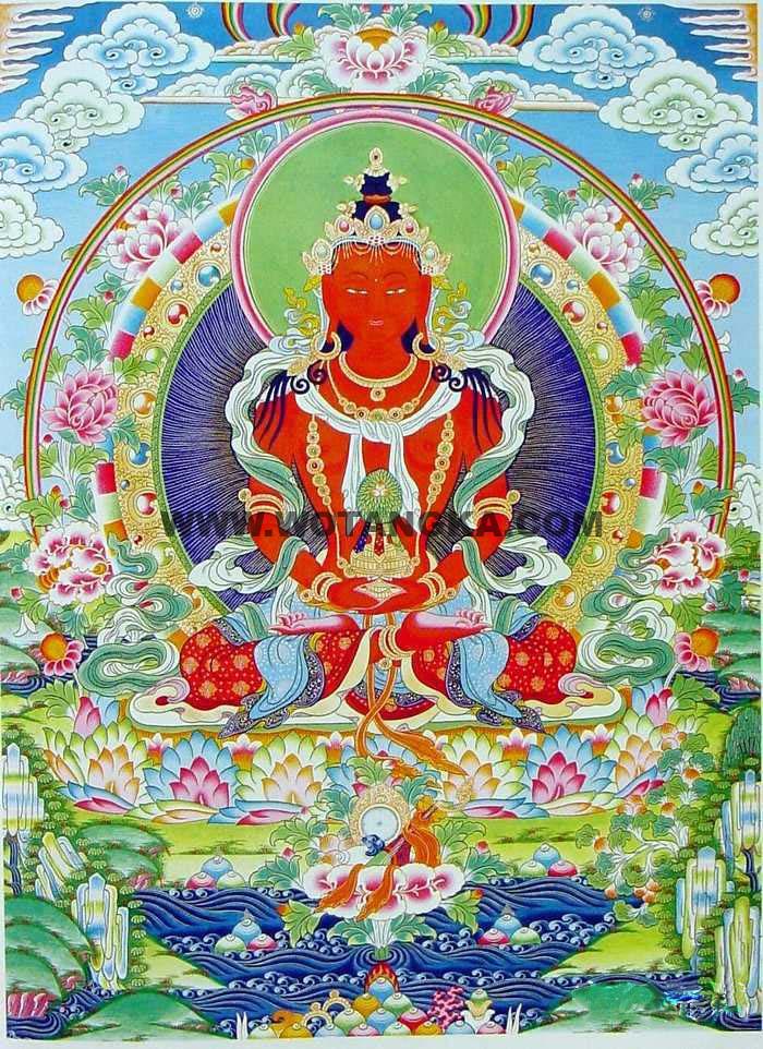 沃唐卡编号AC30003：无量寿佛(Amitayus Buddha)
