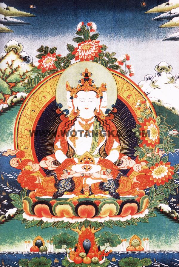 沃唐卡编号AC34736：普明大日如来(Vairocana)