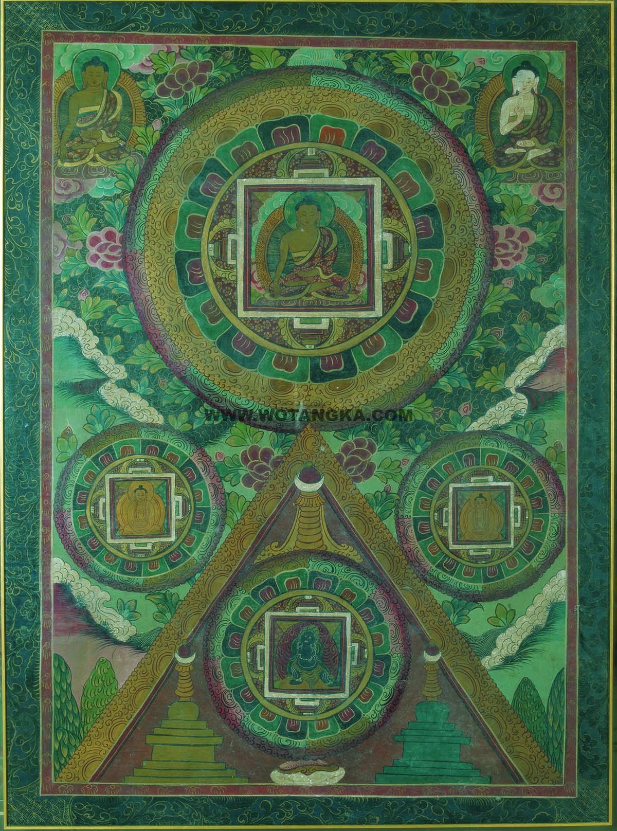 沃唐卡编号AC37395：释迦牟尼佛坛城