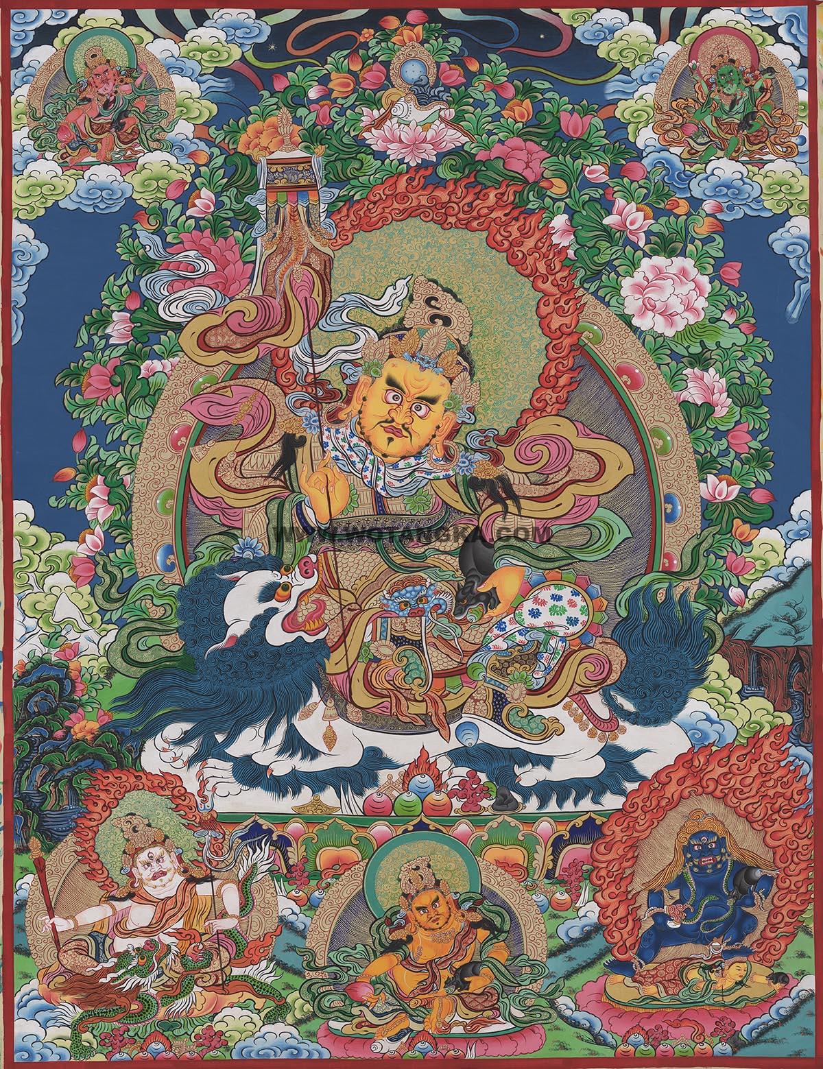 沃唐卡编号AC40572：财宝天王·五方财神