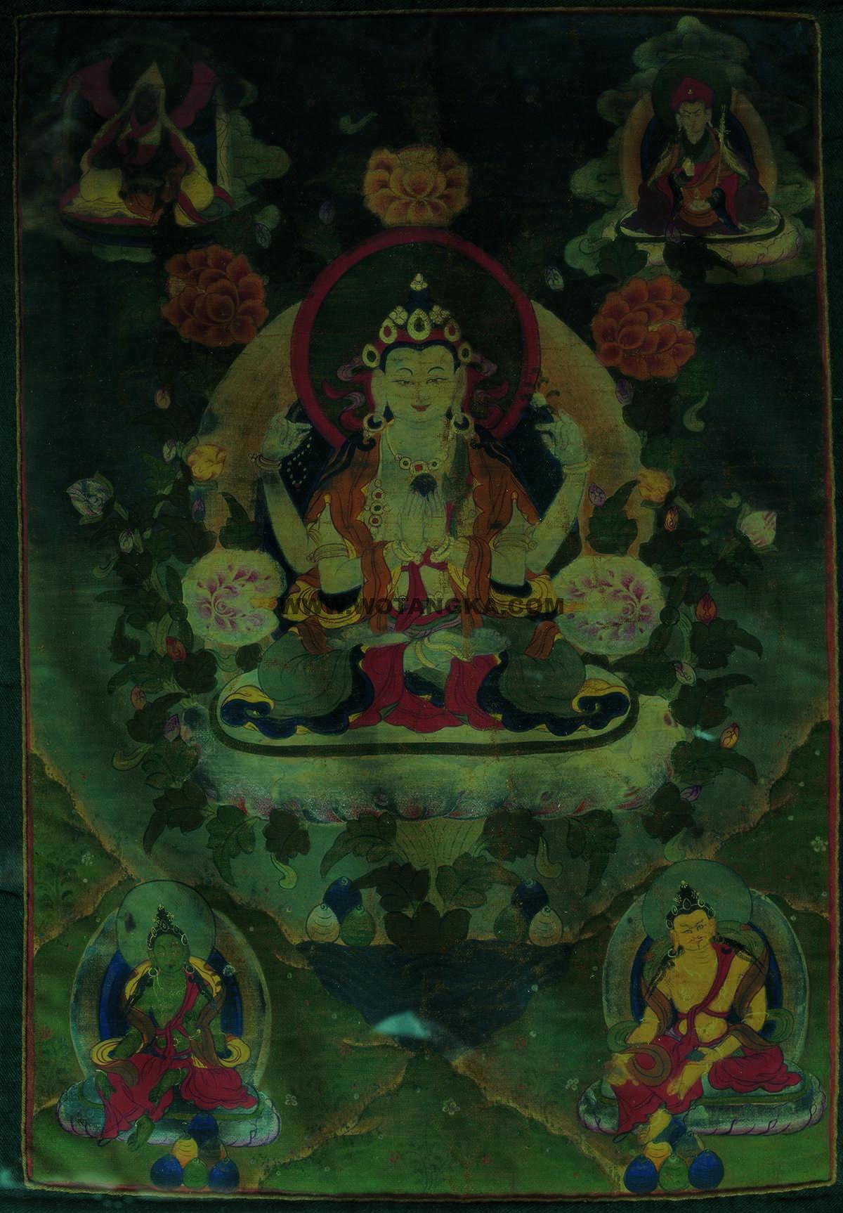 沃唐卡编号AC44892：四臂观音