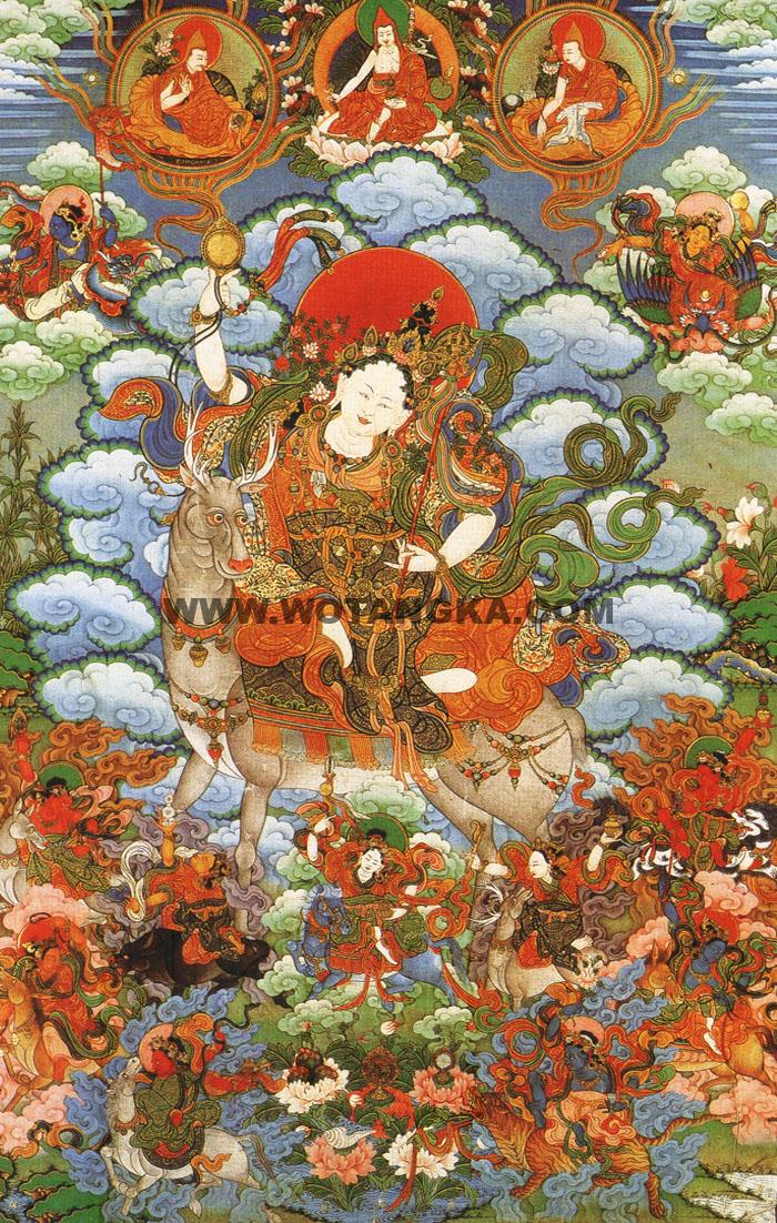 沃唐卡编号AC46873：十二丹玛护法/永宁地母十二尊