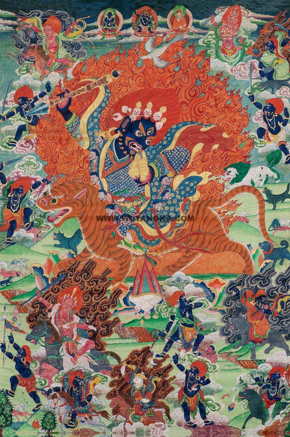 沃唐卡编号AC47707：莲花生大士·忿怒金刚