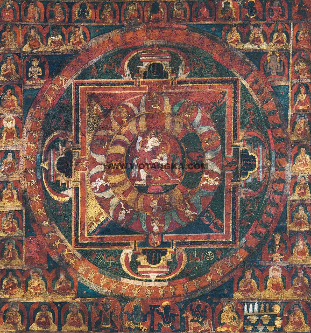 沃唐卡编号AC53810：上乐金刚坛城