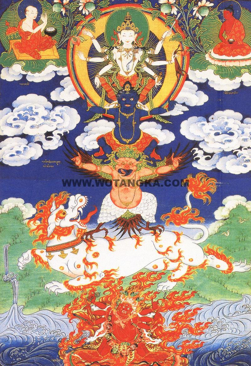 沃唐卡编号AC55439：大鹏金翅鸟(Great golden-winged peng bird / GARUDA)