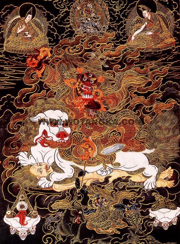 沃唐卡编号AC60893:金刚善护法(Dorje Legpa)