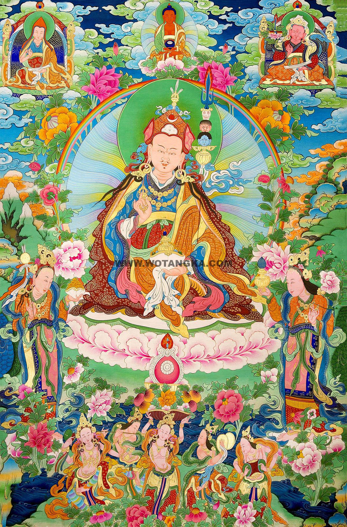 沃唐卡编号AC61064：莲花生大师(Guru Rinpoche Padmasambhava)