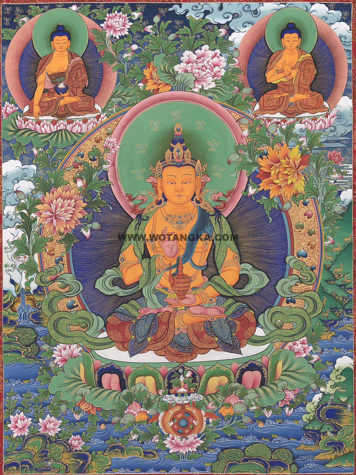 沃唐卡编号AC66023：长寿佛