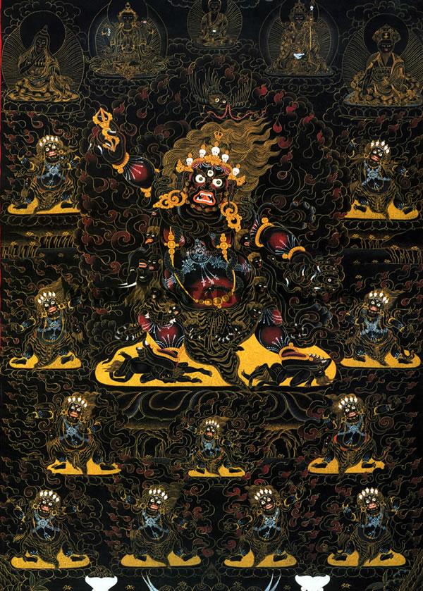 沃唐卡编号AC66686：忿怒莲师咕噜乍波(Guru Drakpo)