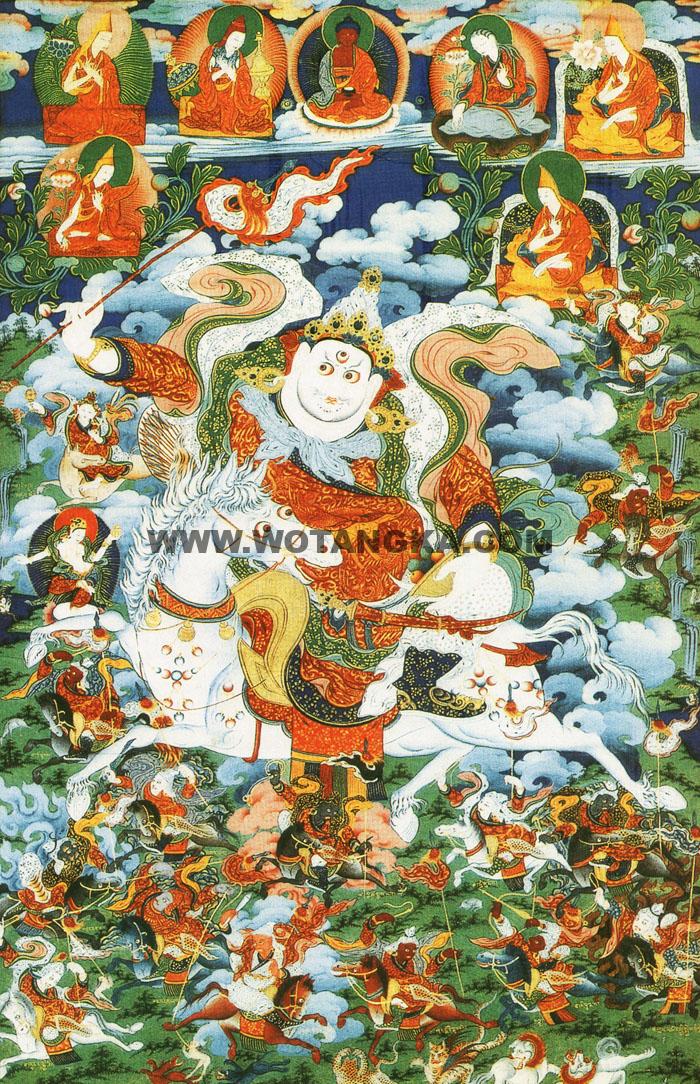 沃唐卡编号AC67967：居士白毡神(Dge-dsnyen phing dkar da)