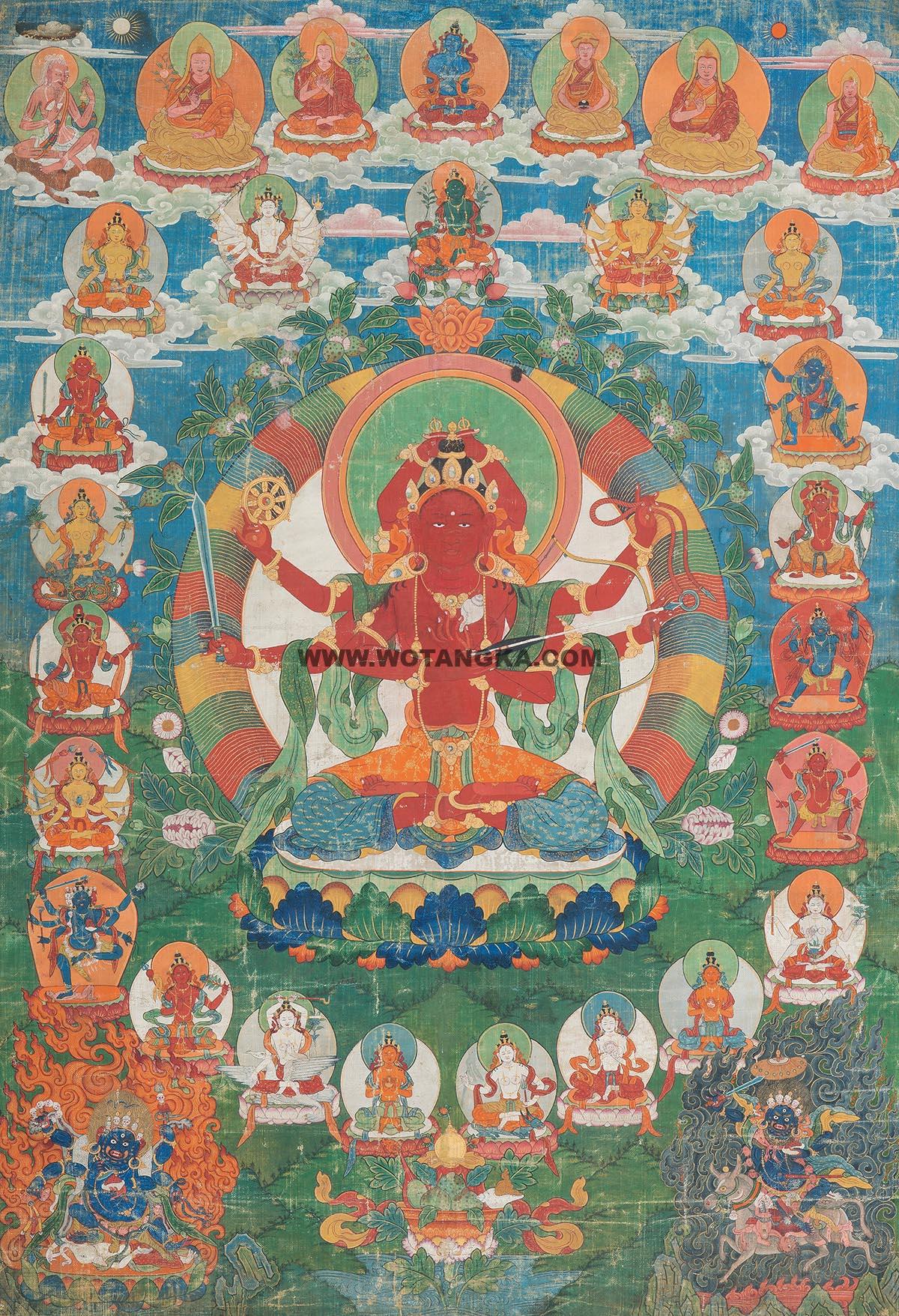 沃唐卡编号AC69221：红度母·二十一度母