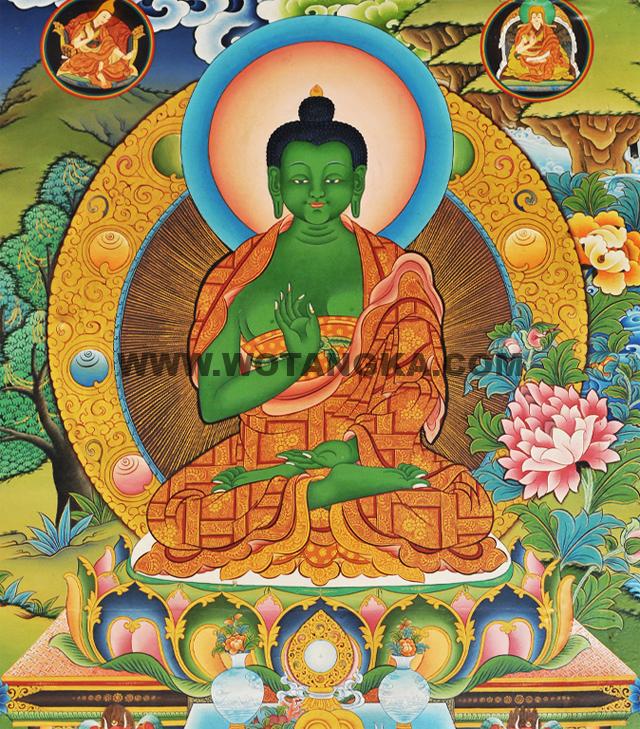 沃唐卡编号AC70619：北方不空成就佛(Amoghasiddhi Buddha)