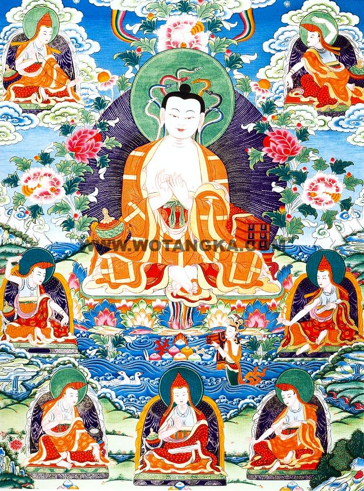 沃唐卡编号AC80074：六严二圣(Bodhisattva Akashagarbha)