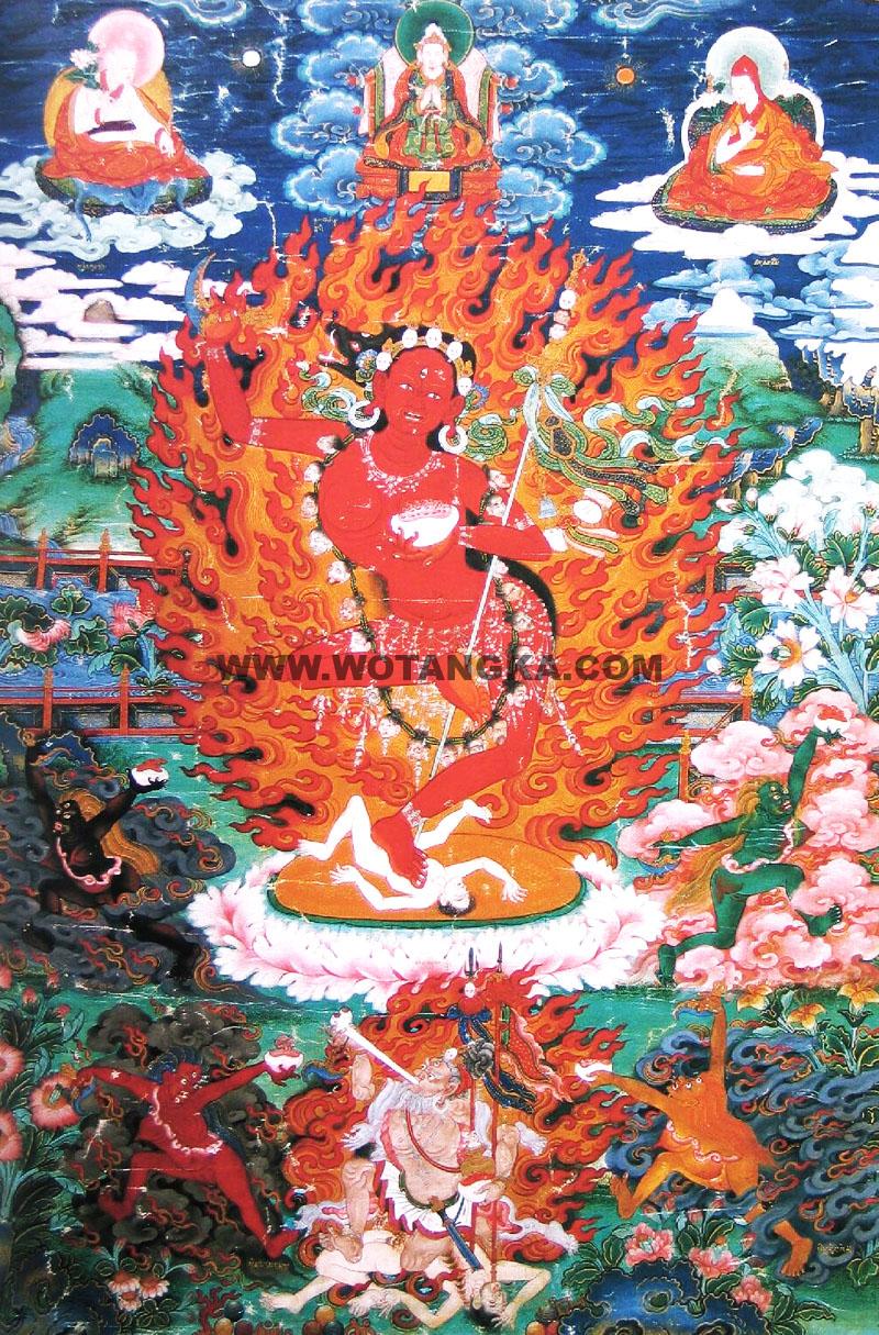 沃唐卡编号AC81565：金刚亥母－猪面(Vajrayogini - Vajravarahi)
