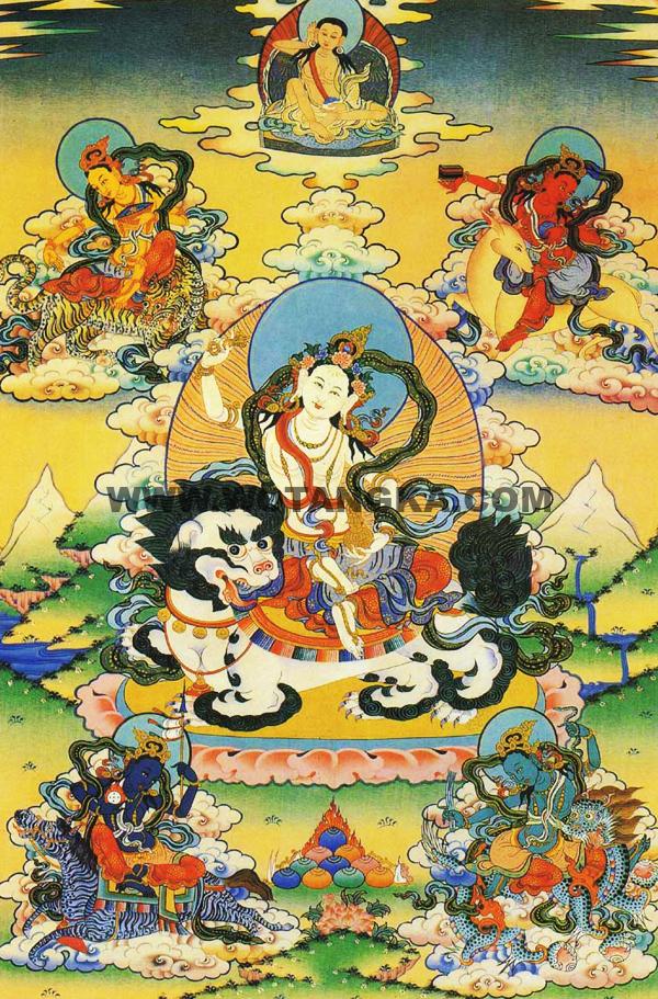 沃唐卡编号AC81806：祥寿五佛母(The Five Long-life Sisters)