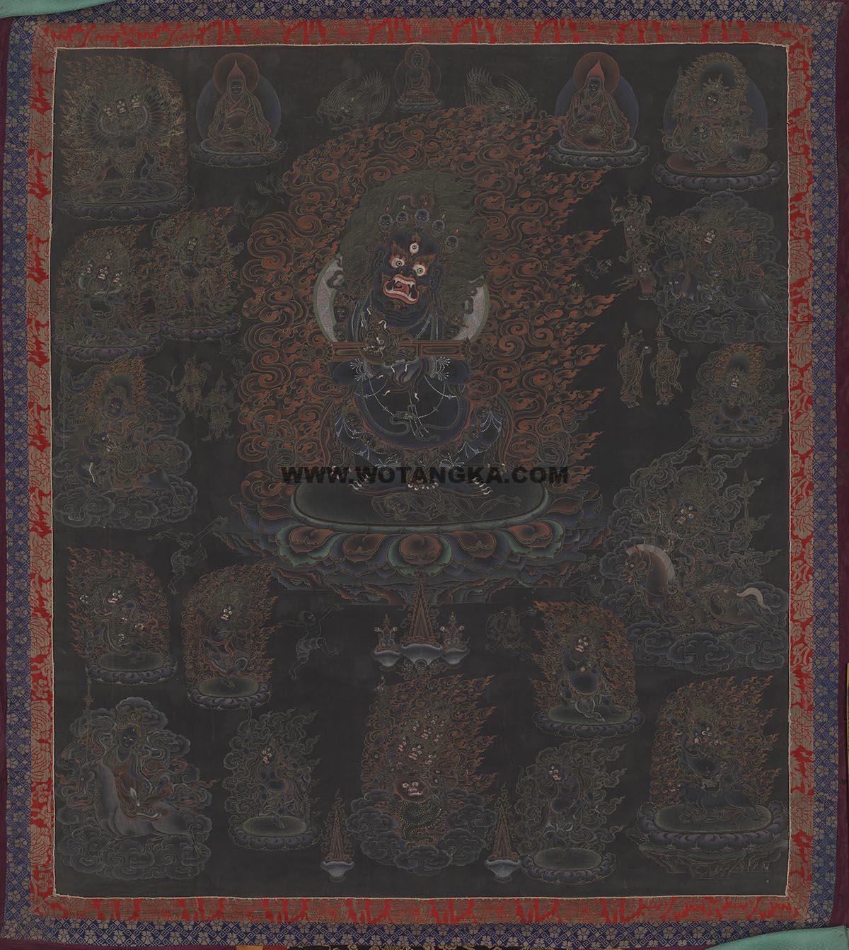 沃唐卡编号AC82933：二臂玛哈嘎拉