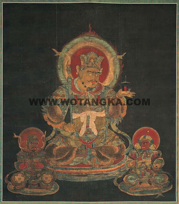 沃唐卡编号AC88220：十二天象图之毗沙门天