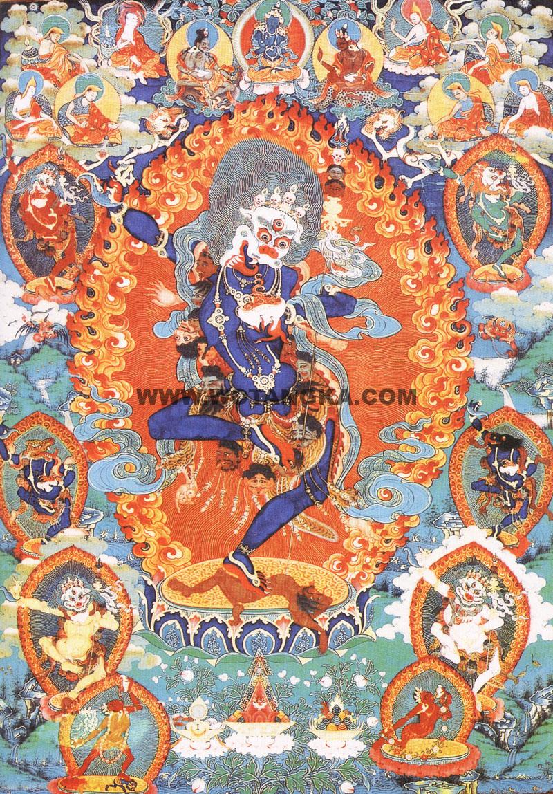 沃唐卡编号AC88690:狮面空行佛母(Simhamukha)