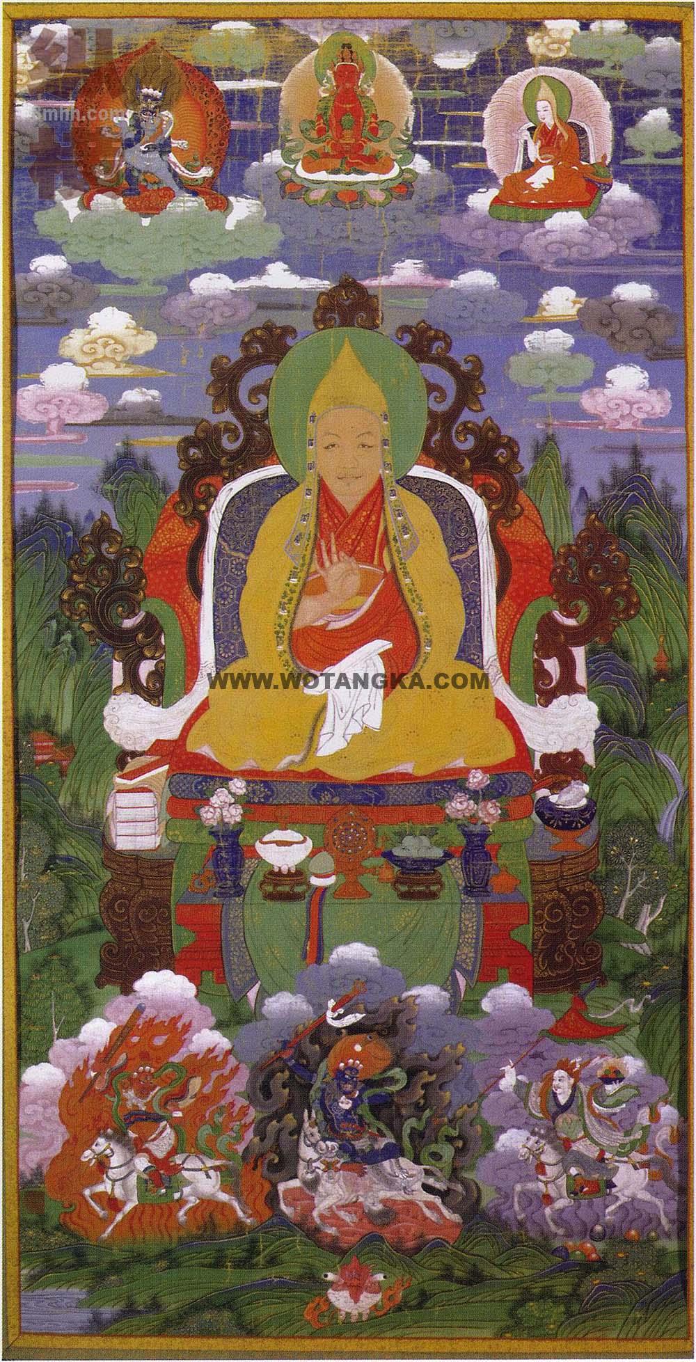 沃唐卡编号AC91591：六世班禅额尔德尼僧装像