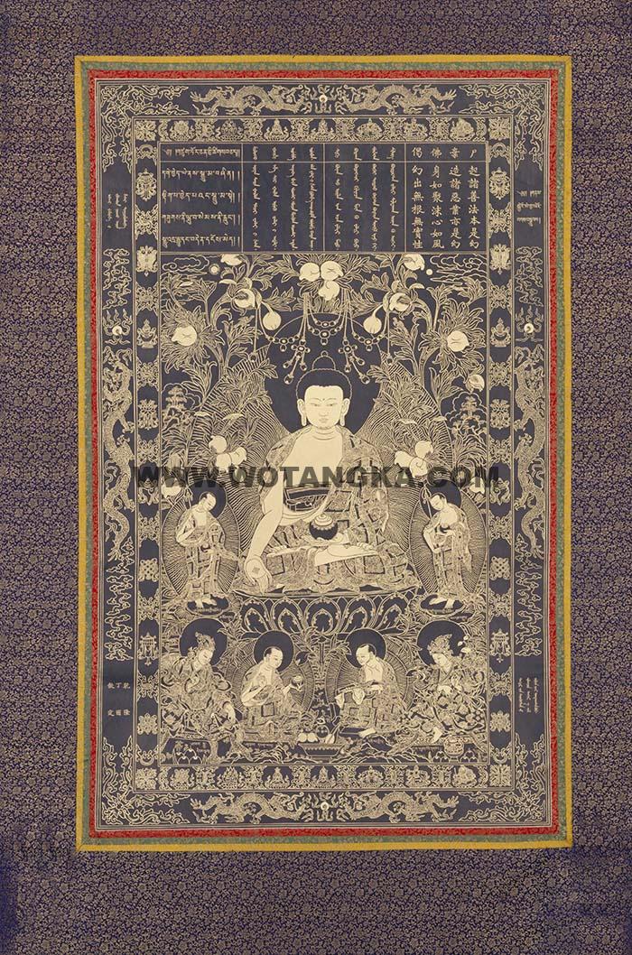 沃唐卡编号AC96029：尸弃佛(过去七佛 Sikhin)