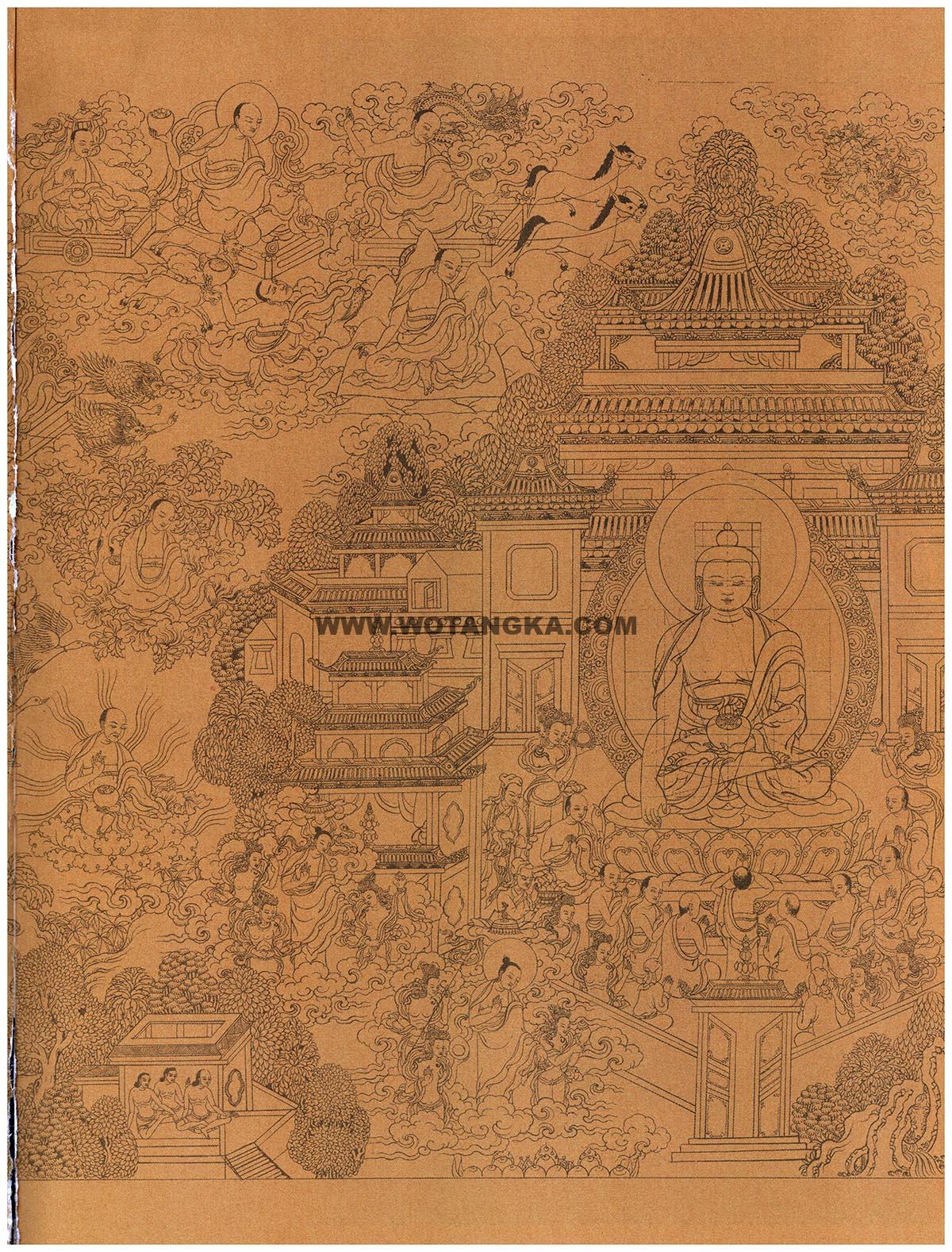 沃唐卡-唐卡白描线稿编号RD12408:释迦牟尼佛