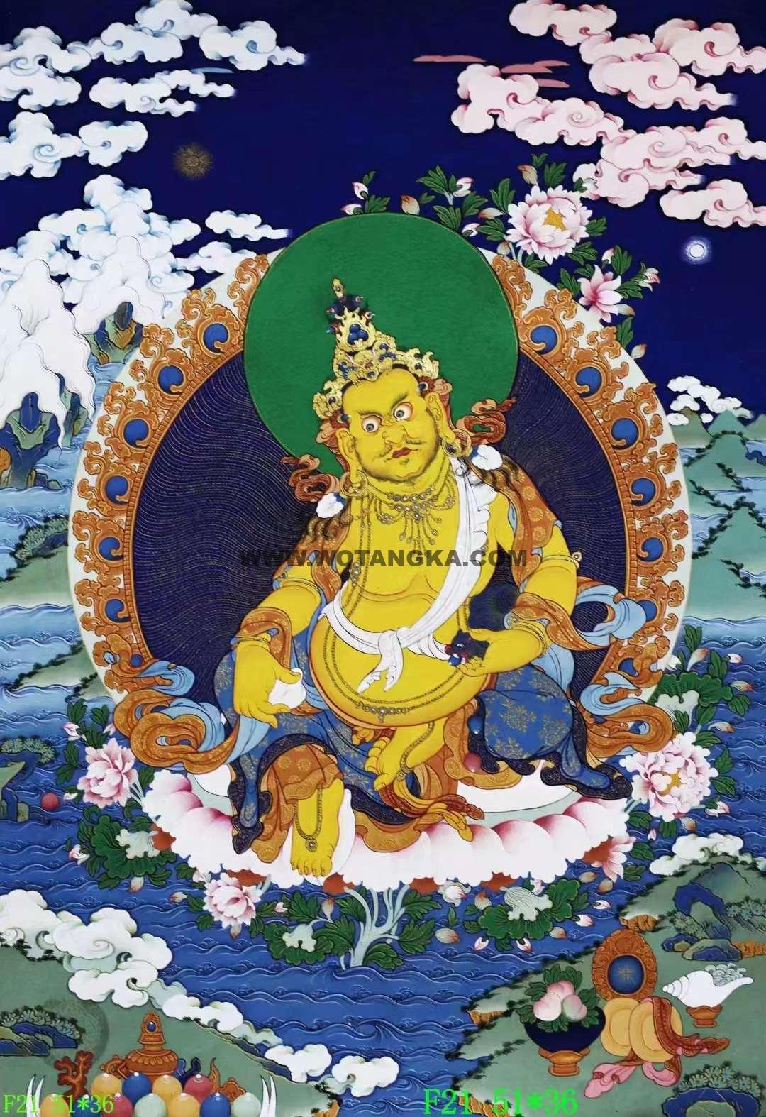 编号138-159678：彩绘唐卡-黄财神（51*36CM左右）