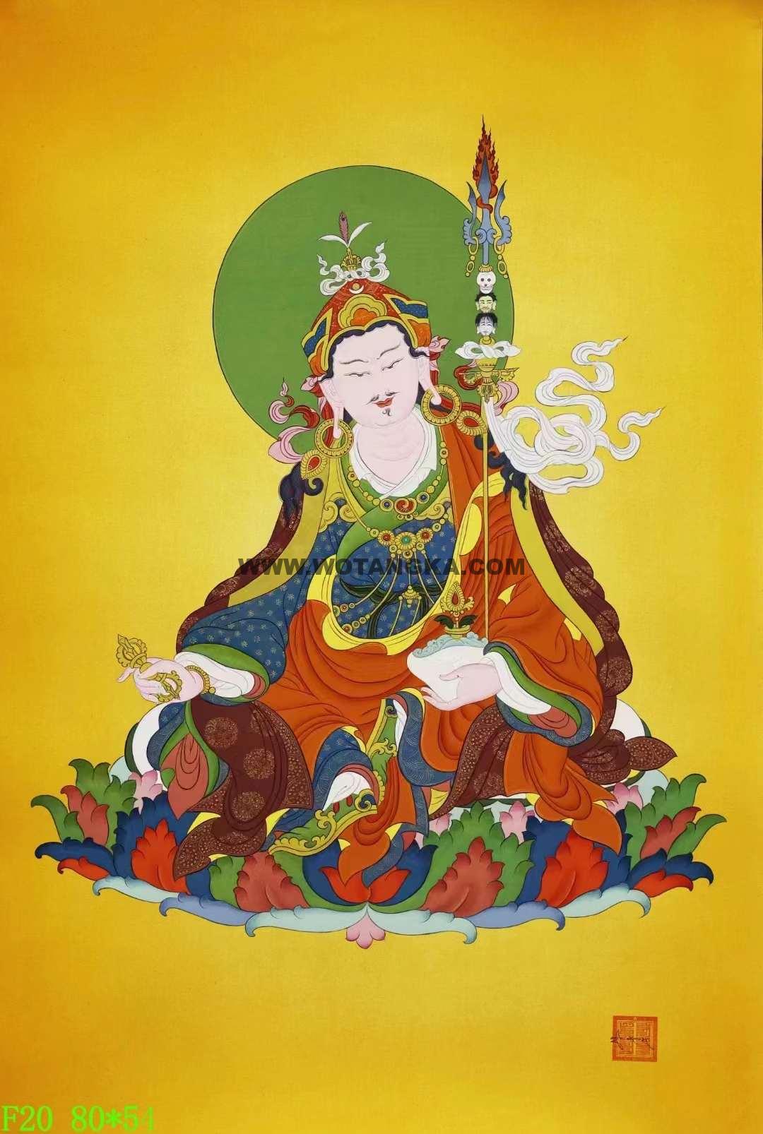 编号138-164979:彩绘唐卡-莲花生大士(80*54CM左右)