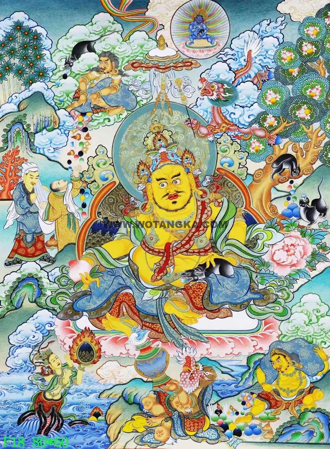 编号138-171535：彩绘唐卡-黄财神·财神世界（80*60CM左右）