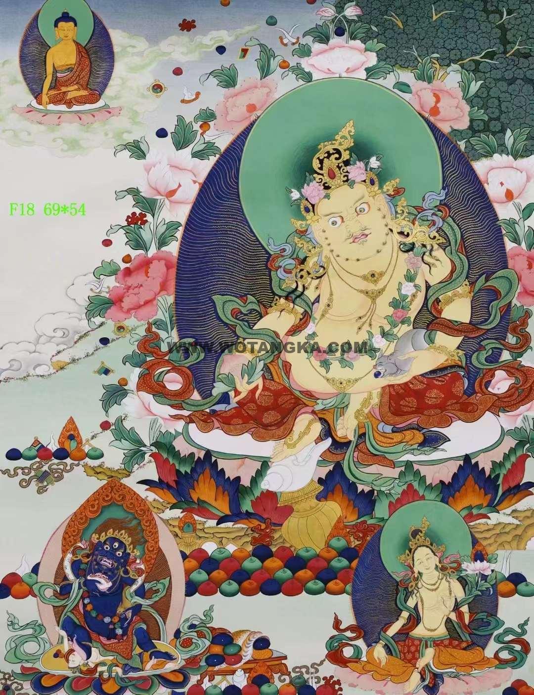 编号138-201296：彩绘唐卡-黄财神（69*54CM左右）