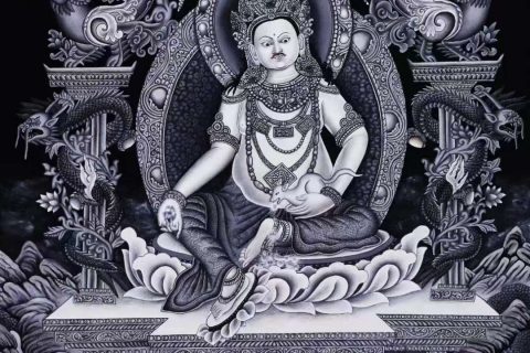 编号138-293648：彩绘唐卡-黄财神（62*45M左右）