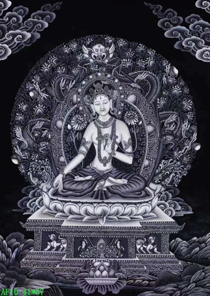 编号138-353106：彩绘唐卡-白度母（57*41CM左右）