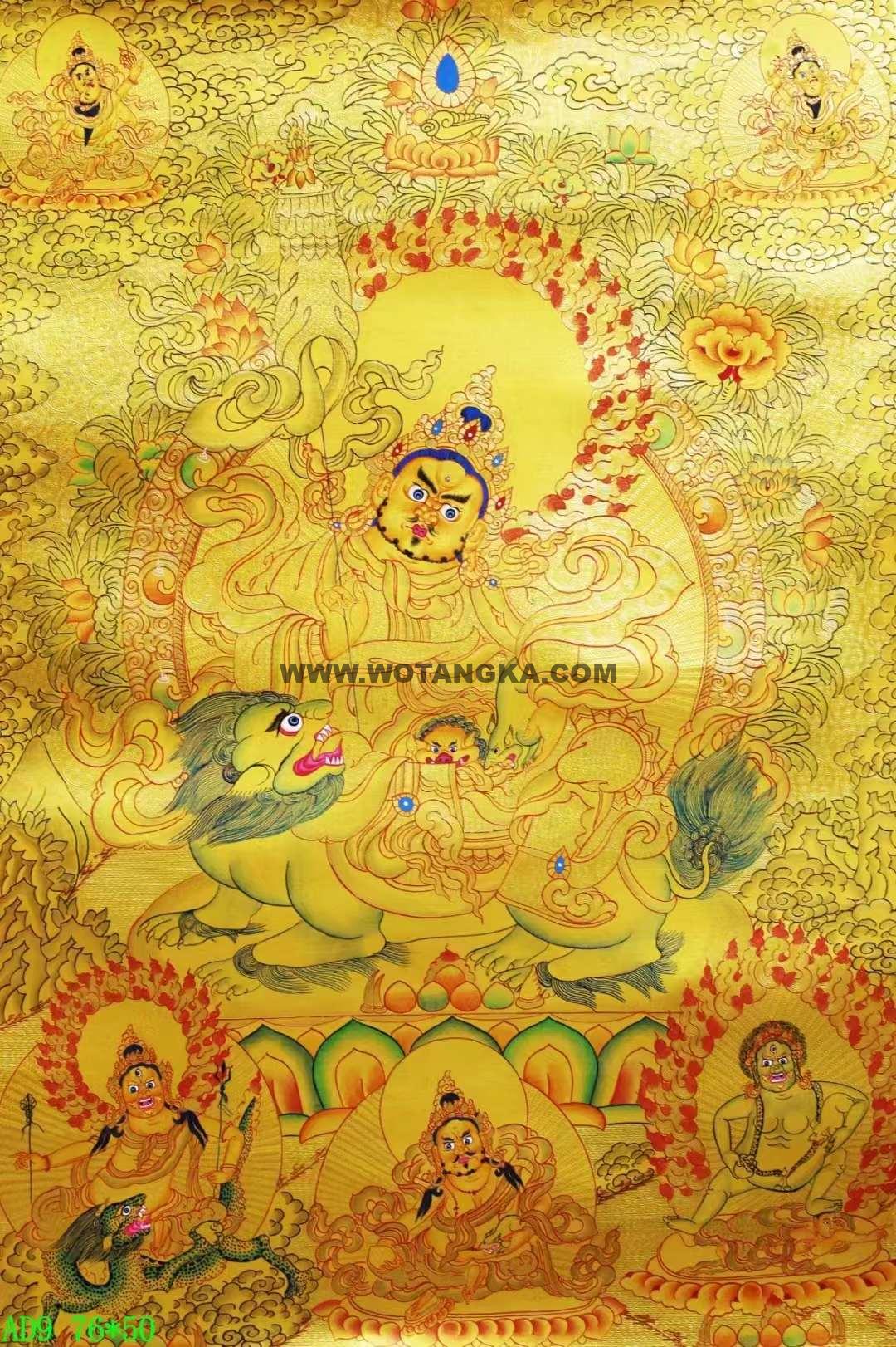 编号138-399355：黄金唐卡-财宝天王·五方财神（76*50CM左右）
