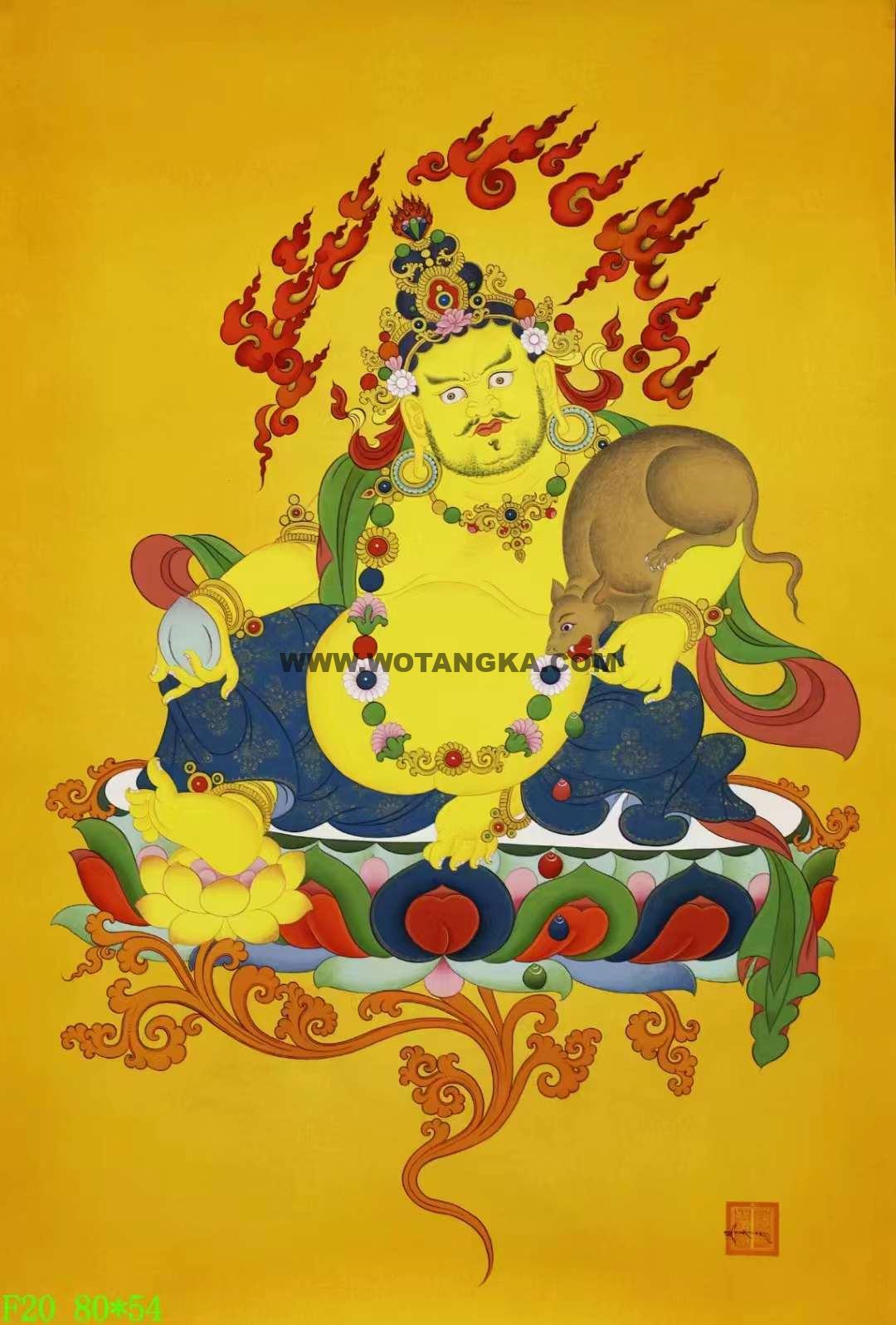 编号138-421257：彩绘唐卡-黄财神（80*54CM左右）