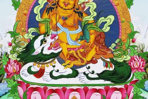 编号138-977356：彩绘唐卡-财宝天王（61*43CM左右）