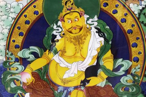 编号138-475071：彩绘唐卡-黄财神（69*50CM左右）