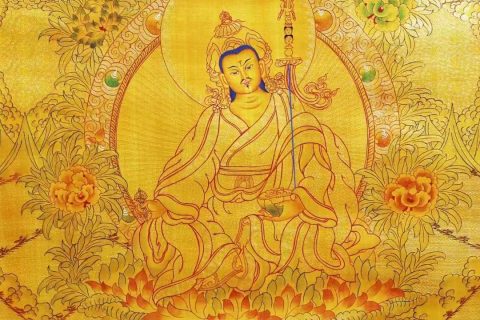 编号138-493918：黄金唐卡-莲花生大士（76*50CM左右）