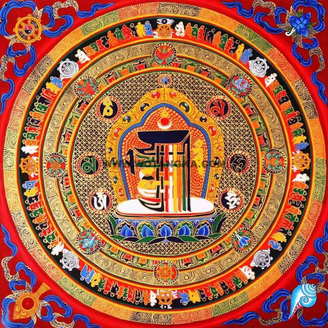 编号138-517371：彩绘唐卡-十相自在坛城（50*50CM左右）