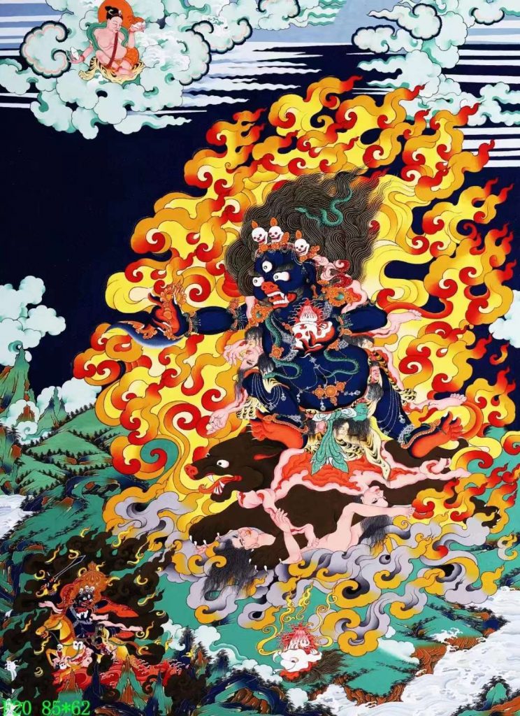 编号138-518324：彩绘唐卡-金刚手菩萨（85*62CM左右）