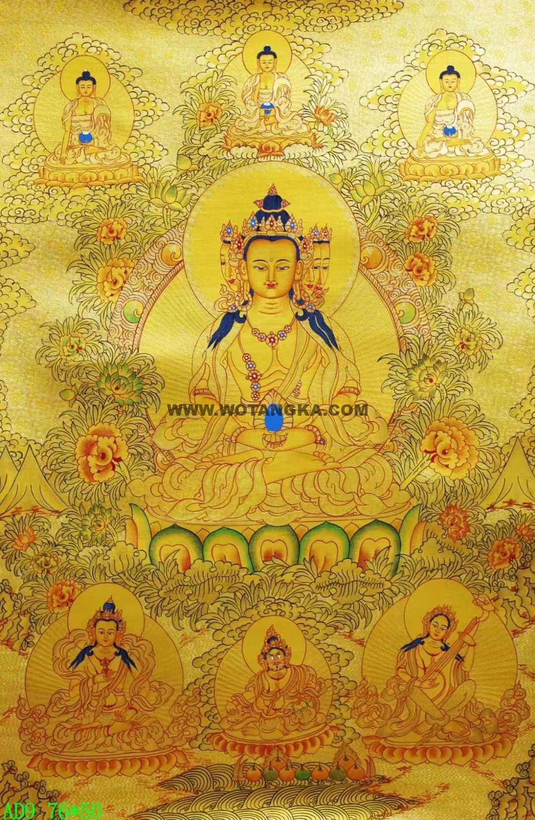 编号138-529872：黄金唐卡-四面大日如来（76*50CM左右）