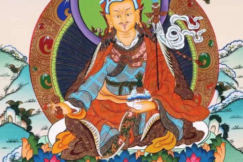 编号138-561168：彩绘唐卡-莲花生大士（61*42CM左右）