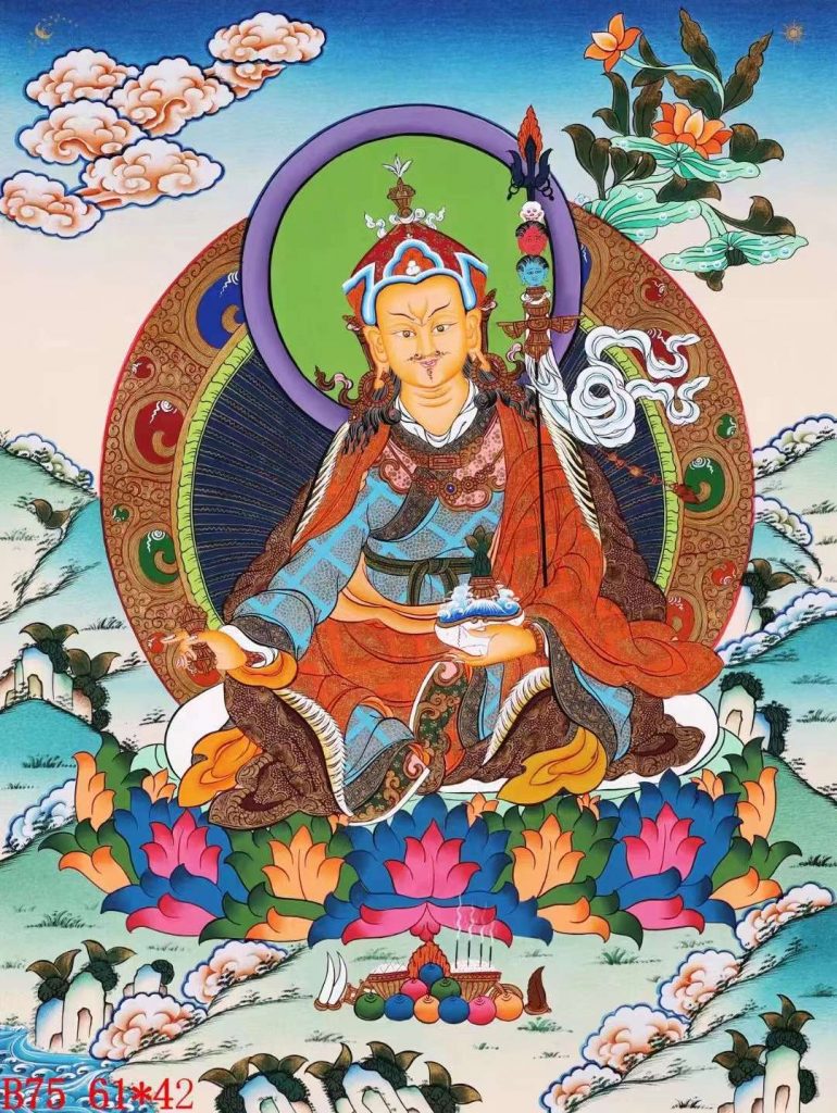 编号138-561168：彩绘唐卡-莲花生大士（61*42CM左右）