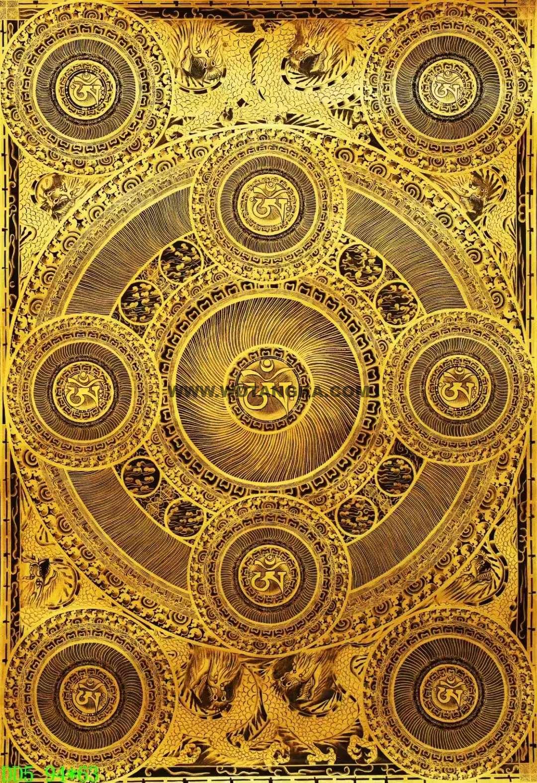 编号138-614777：黑金唐卡-冥想龙坛城（94*63CM左右）