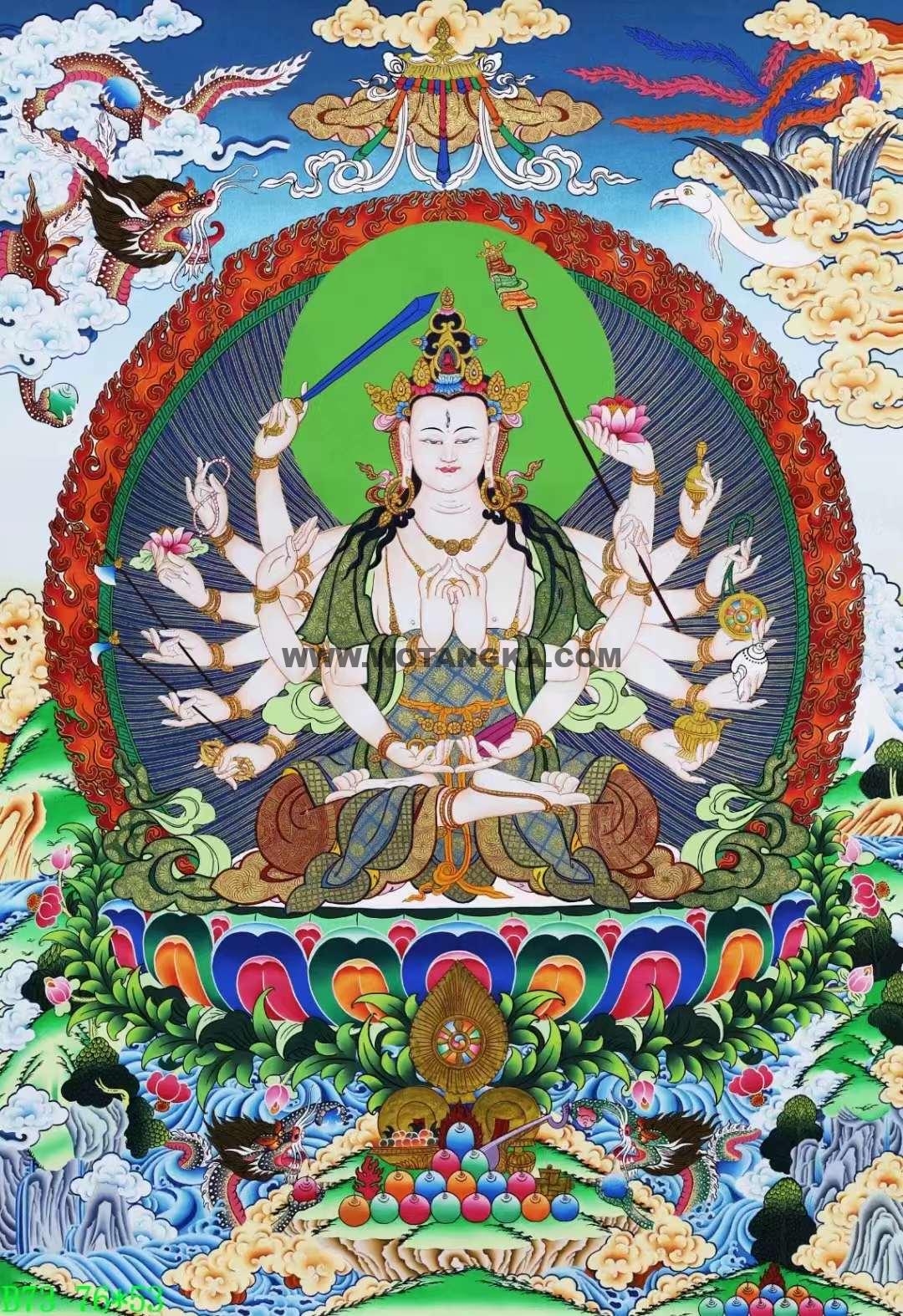 编号138-644861:彩绘唐卡-准提佛母(76*53CM左右)