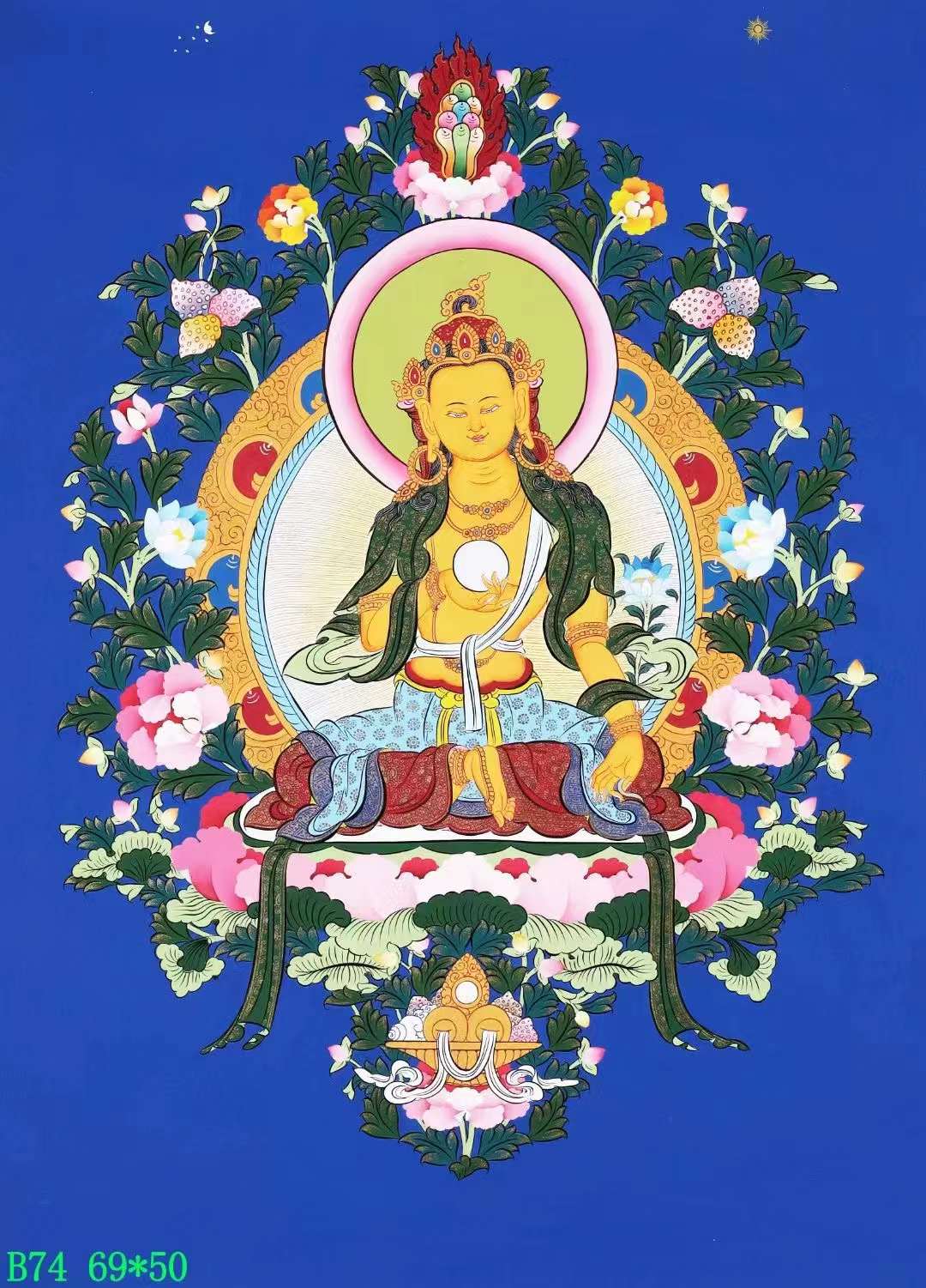 编号138-676017：彩绘唐卡-地藏王菩萨（69*50CM左右）