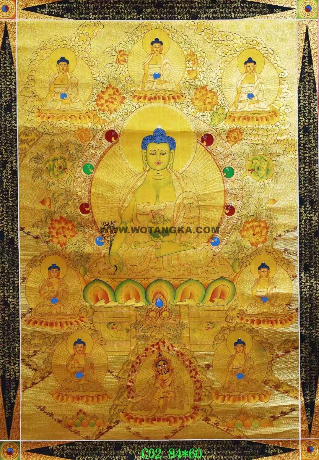 编号138-763396：黄金唐卡-药师佛（84*60CM左右）