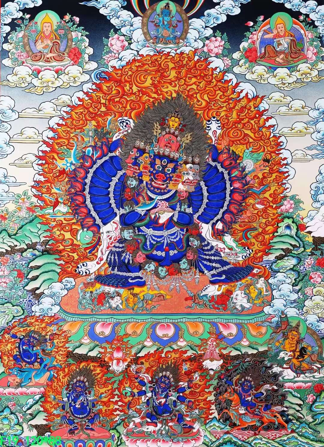 编号138-813411：彩绘唐卡-大威德金刚（120*88CM左右）