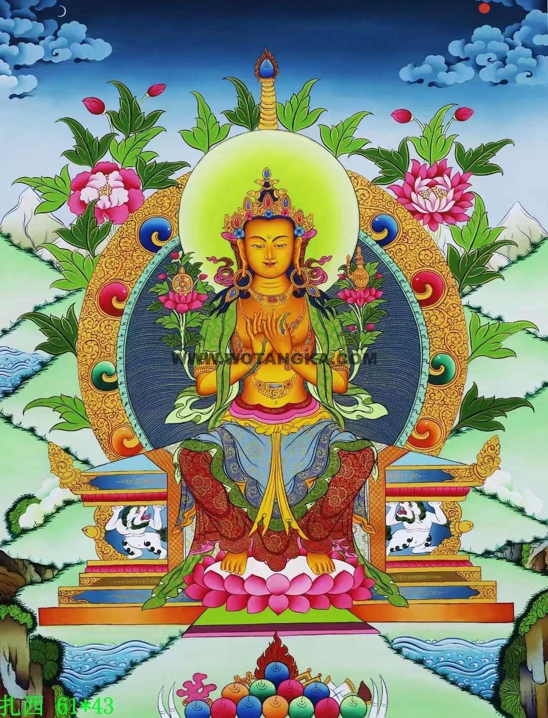 编号138-892080:彩绘唐卡-弥勒佛(61*43CM左右)