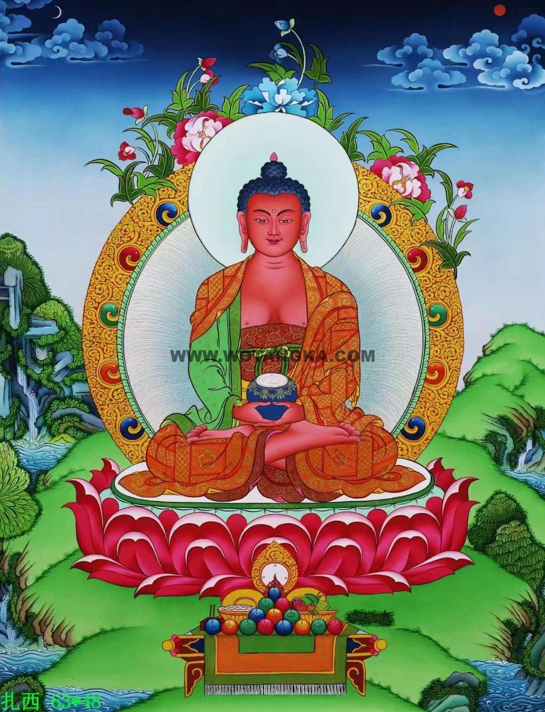 编号138-931290：彩绘唐卡-阿弥陀佛（63*48CM左右）