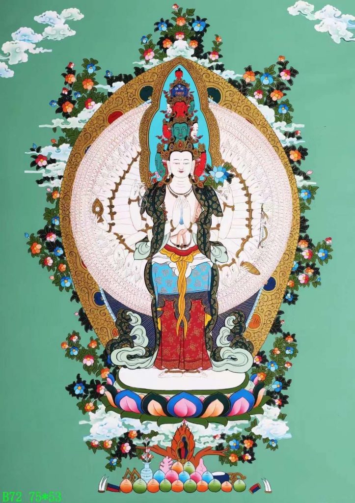 编号138-960493：彩绘唐卡-千手观音（75*53CM左右）
